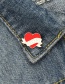 Fashion Red Love Alloy Letter Paint Brooch