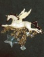 Fashion Gold Color Pegasus Unicorn Star Tassel Brooch