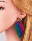 Fashion Drop Shape Pu Diamond Drop-shaped Alloy Flower Earrings