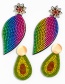 Fashion Drop Shape Pu Diamond Drop-shaped Alloy Flower Earrings