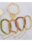 Fashion Green Dripping Oil Thick Chain Gold-plated Copper Bracelet