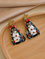 Fashion Color Alloy Diamond Five-pointed Star Totoro Earrings