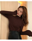 Fashion Gray Turtleneck Solid Color Long-sleeved Bottoming Shirt Top