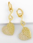 Fashion Gold Color Love Copper Inlaid Zircon Earrings