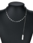 Fashion Pig Nose Square Necklace Pig Nostril Coffee Bean Tassel Square Brand Stainless Steel Necklace