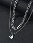 Fashion W Word Necklace Letter Double-layer Titanium Steel Necklace