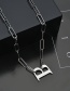 Fashion B Word Necklace Letter Titanium Steel Thick Chain Necklace