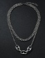 Fashion Pig Nose Buckle Necklace Pig Nose Buckle Multilayer Stainless Steel Pendant Necklace
