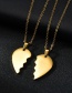 Fashion Gold Color Love Heart 18k Gold Pendant Titanium Steel Necklace