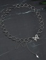 Fashion Steel Color Butterfly Round Brand Hollow Steel Titanium Necklace