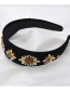 Fashion Black Diamond Flower Alloy Fabric Wide-brimmed Headband