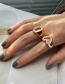 Fashion Oval Pearl Starry Hollow Heart Oval Alloy Ring