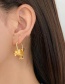 Fashion Gold Color Folded Ore Lava Block Irregular Earrings