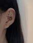 Fashion Gold Color Single Copper Inlaid Hao Stone Piercing Geometric Ear Needles