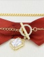 Fashion Gilded Gold-plated Square Zircon Ring Clasp Necklace