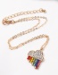 Fashion Gold Color Diamond Love Rainbow Alloy Necklace