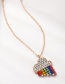 Fashion Gold Color Diamond Love Rainbow Alloy Necklace