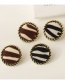 Fashion Coffee Color Square Square Round Lace Alloy Leopard Print Flannel Earrings