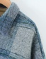 Fashion Khaki Woolen Woolen Plaid Coat Puffer Jacket