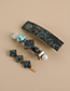 Fashion Blue Alloy Resin Beads One Word Hairpin