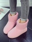Fashion Pink Fleece Flat-bottomed Wool Knitted Round-toe Snow Boots