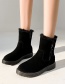 Fashion Black Plush Padded Flat Mid-heel Side Zipper Snow Boots