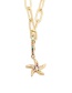 Fashion Starfish Gold-plated Copper Necklace With Zirconium Starfish