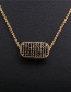 Fashion Box Chain Gold Gold-plated Copper Necklace With Micro-inlaid Zircons