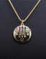 Fashion Palm O Sub Chain Gold Micro-inlaid Zircon Palm Round Gold-plated Copper Necklace