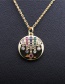 Fashion Palm Box Chain Gold Micro-inlaid Zircon Palm Round Gold-plated Copper Necklace