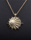 Fashion Devils Eye Box Chain Gold Micro Inlaid Zircon Moon Star Round Necklace