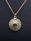 Fashion Devils Eye Box Chain Gold Micro-set Zircon Eyes Round Necklace