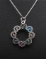 Fashion Box Chain White Gold Micro-inlaid Zircon Geometric Gold-plated Copper Hollow Necklace