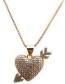 Fashion One Arrow Through The Heart O Sub Chain Gold A Gold-plated Copper Necklace With Micro-inlaid Zircon
