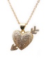 Fashion One Arrow Pierced O Child Chain White Gold A Gold-plated Copper Necklace With Micro-inlaid Zircon