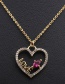 Fashion O Sub Chain Gold Micro-inlaid Zircon Letters Love Necklace