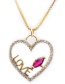 Fashion O Sub Chain Gold Micro-inlaid Zircon Letters Love Necklace