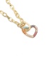 Fashion 60mm Chain + Peach Heart S Micro-inlaid Zircon Heart Thick Chain Necklace