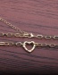 Fashion 60mm Chain + Love D Micro Inlaid Zircon Heart Hollow Necklace