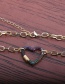 Fashion 60mm Chain Peach Heart A Zirconium Heart Hollow Copper Gold Plated Necklace