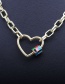 Fashion 60mm Chain Heart Micro-inlaid Zircon Oil Dripping Hollow Heart Necklace