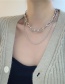 Fashion Silver Color Thick Chain Alloy Hollow Multilayer Necklace