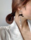 Fashion White Velvet Bow Pearl And Diamond Earrings