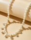 Fashion White Pearl Rhinestone Pendant Alloy Necklace