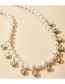Fashion White Pearl Rhinestone Pendant Alloy Necklace