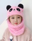 Fashion Coffee Color Panda 3-8 Years Old Plush Panda Child One Scarf Hat