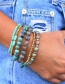 Fashion Color Mixing Natural Stone Crystal Bead Elastic Line Bracelet Set