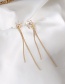 Fashion Flowers Micro-set Zircon Bow Long Tassel Earrings