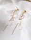 Fashion Golden Shell Tassel Long Crystal Chain Earrings