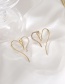 Fashion Golden Heart Diamond Alloy Hollow Earrings